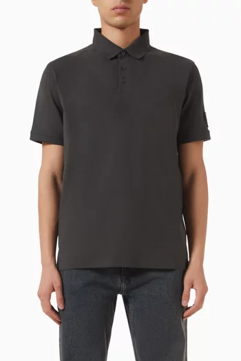 Badge Polo Shirt in Sueded Jersey