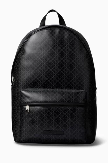 Emblem Logo Backpack in Coated Canvas