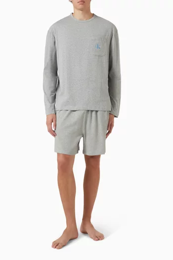 Top & Sweatpants Set in Cotton Blend