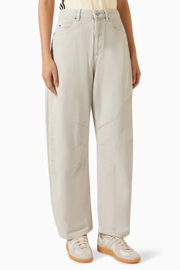 Barrel-leg Jeans in Denim
