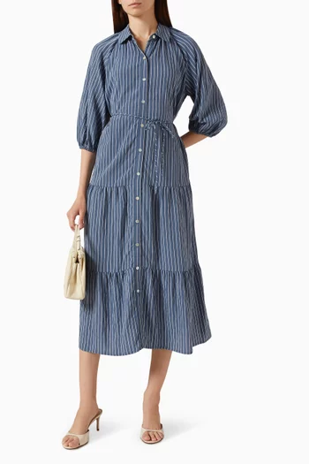 June Striped Dress in Rayon Blend