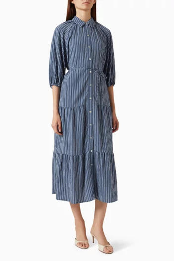 June Striped Dress in Rayon Blend