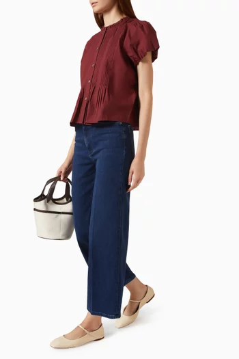 Getty Crop Low-rise Jeans in Denim