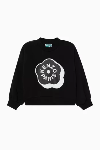 Floral Logo Sweatshirt in French Terry