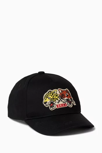 Animal Fantasy Embroidered Cap in Cotton-twill