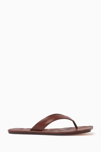 Leaf Flat Slides in Leather