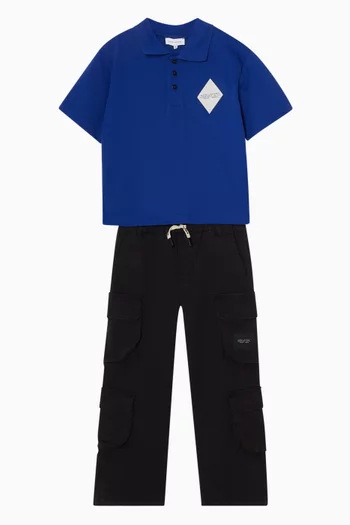 Cargo Woven Trousers in Cotton-blend