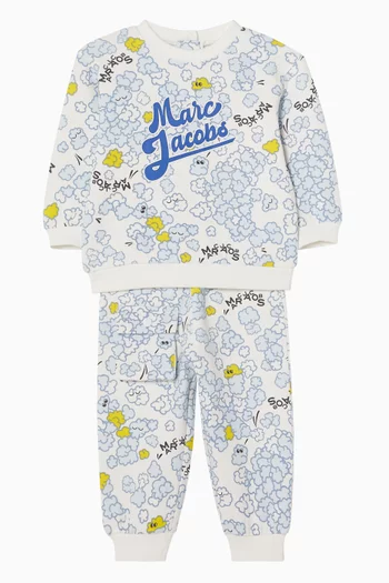 Popcorn Print Two-piece Tracksuit in Jersey