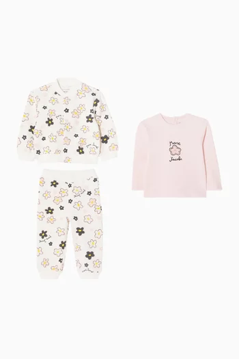 Three-piece Daisy Bomber Set in Jersey