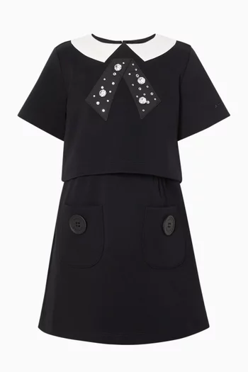 Bow Collared Dress in Jersey