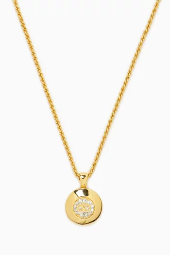 1990s Vintage Disc Shaped Pendant Necklace