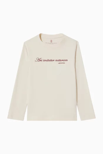Embroidered T-shirt in Cotton Jersey