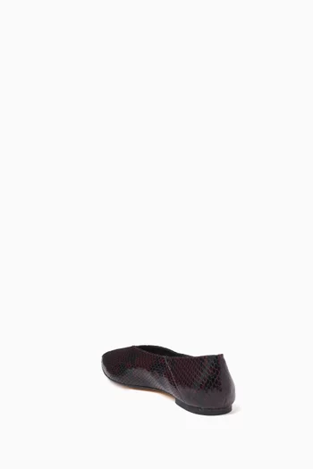 Moa Ballerina Flats in Python-printed Leather