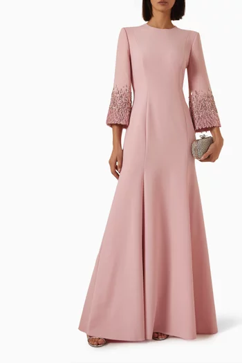 Anita Embellished-cuffs Gown