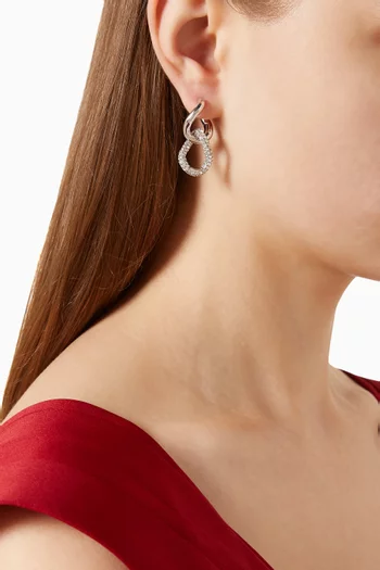 Pavé Drop Huggie Earrings