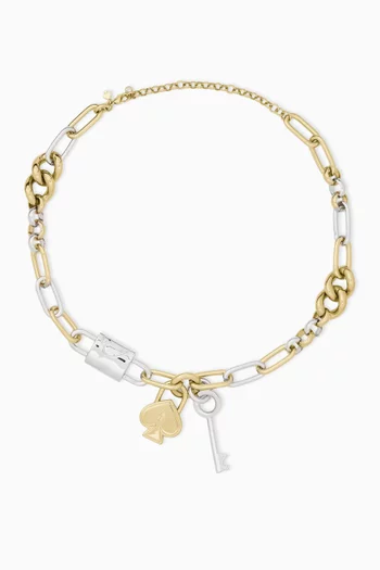 Spade Lock Statement Necklace