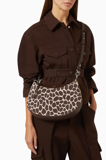 Liv Giraffe Shoulder Bag in Suede