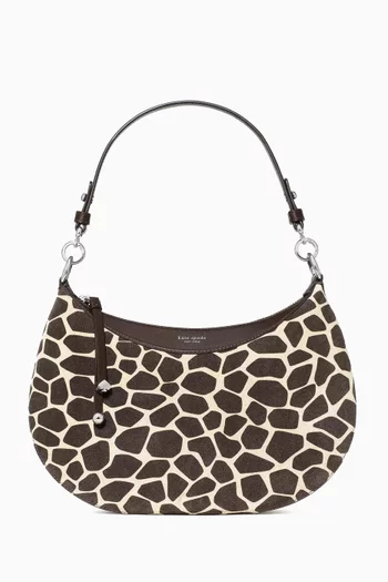 Liv Giraffe Shoulder Bag in Suede