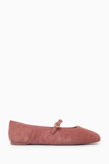 Halo Mary Jane Flats in Suede