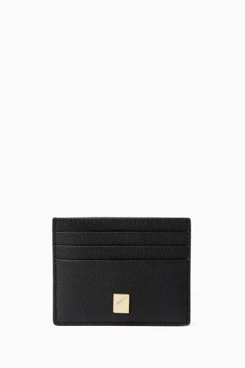 Deco Card Holder in Pebbled Leather