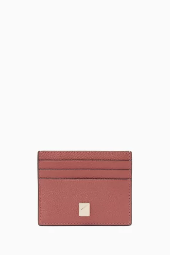 Deco Card Holder in Pebbled Leather