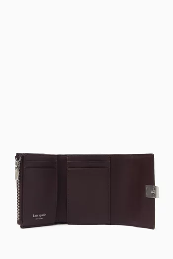 Small Deco Wallet in Croc-embossed Leather