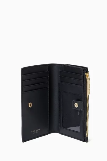 Deco Bi-fold Wallet in Pebbled-leather