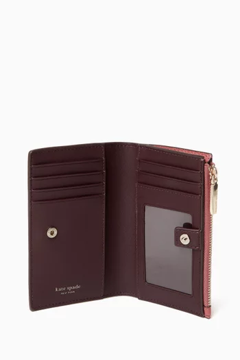 Deco Bi-fold Wallet in Pebbled-leather