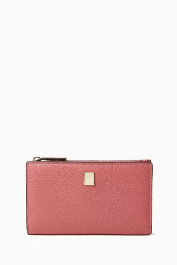 Deco Bi-fold Wallet in Pebbled-leather