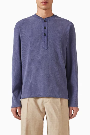 The Tricot Henley in Cotton-blend