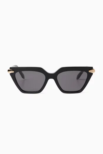 Serpenti Cat-Eye Sunglasses in Acetate & Metal