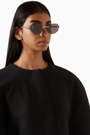 Serpenti Forever Rose Oval Sunglasses in Metal