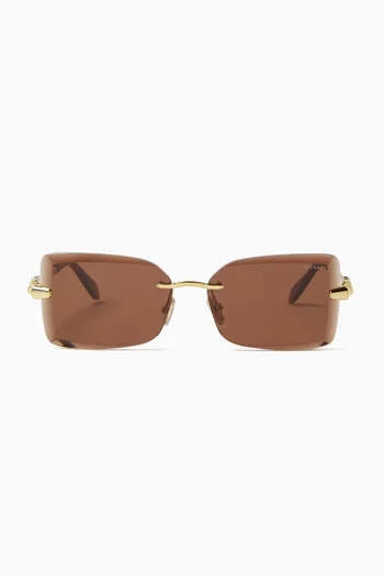 Serpenti Viper Rectangular Sunglasses