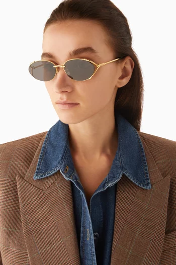 Serpenti Viper Oval Sunglasses in Metal