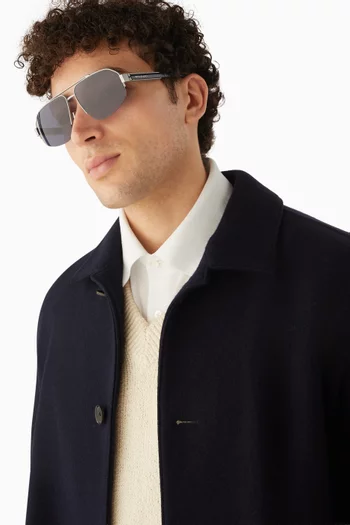 Geometric Aviator Sunglasses in Metal