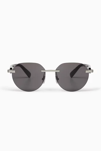 Octo Round Sunglasses in Metal