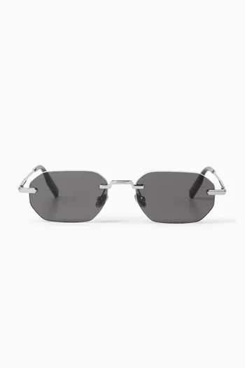 DiorBlackSuit S19U Octagonal Sunglasses in Metal