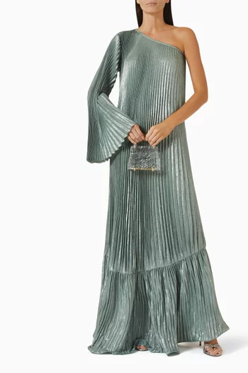Mozart One-shoulder Pleated Gown