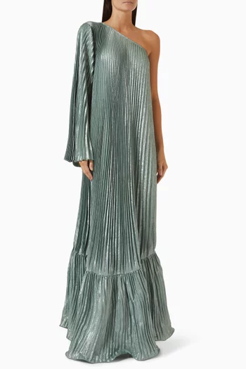 Mozart One-shoulder Pleated Gown