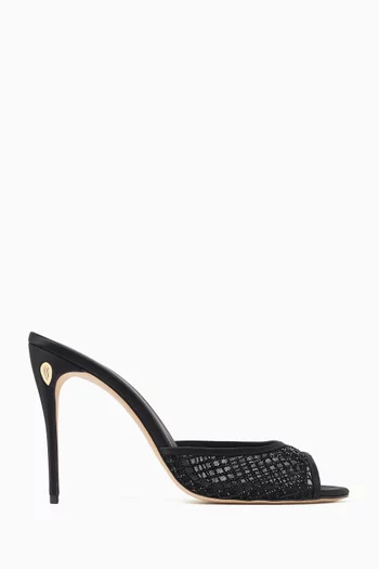 Guido 105 Mule Sandals in Crystal-mesh