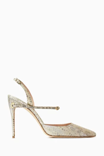 Vittoria 105 Slingback Pumps in Python Leather