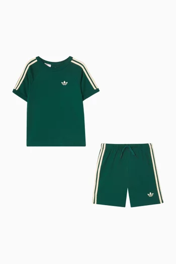 3-stripe T-shirt & Shorts Set in Jersey