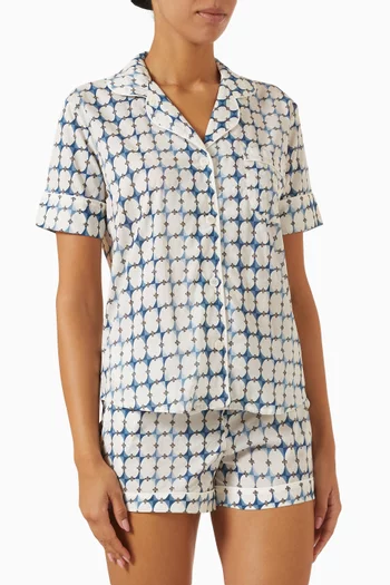 Short Pyjama Set in Organic Cotton Voile