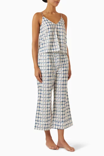 Geo Cami Top & Pants Pyjama Set in Organic Cotton Voile