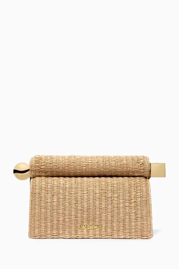 The Rond Carré Raffia-effect Clutch