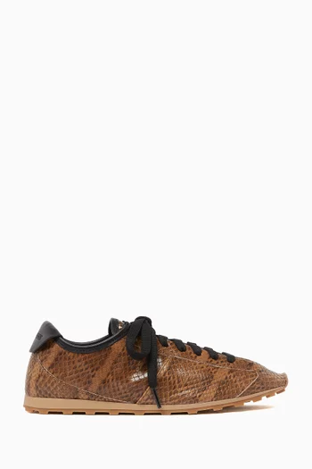 The Tennis Sneakers in Python-print Goatskin