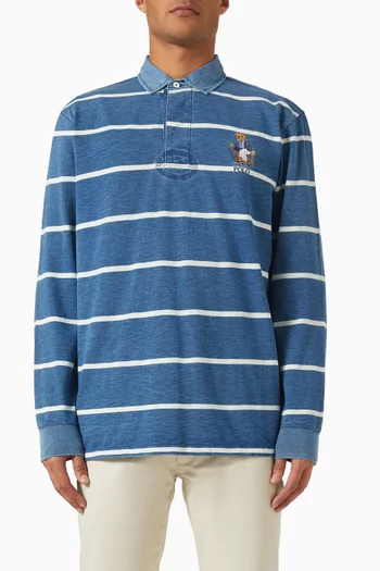 Striped Rugby Sweatshirt in Fleece