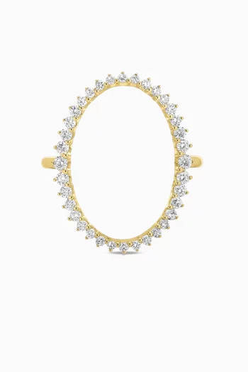 Round Diamond Huggie Charm on Diamond Mini Huggie Single Earring in 14kt Yellow Gold