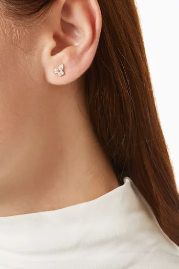 Triple Cluster Diamond Earrings in 14kt Gold