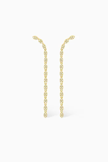 Pavé Diamond Marquise Waterfall Earrings in 14kt Yellow Gold